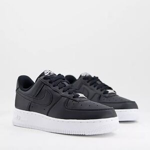 Authentic Nike Air Force 1 '07 - Black Leather, White Sole